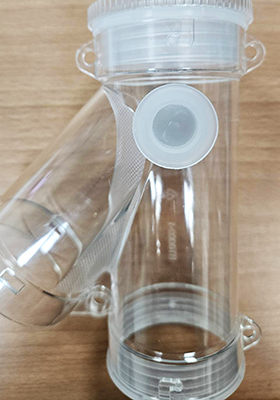 SLAM trap collection head with ventilation port closed