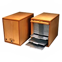 Microscope Slide Cabinet with 20 Silver Aluminum Trays