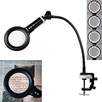 LED Magnifying Glass (3x) with Desk Clamp