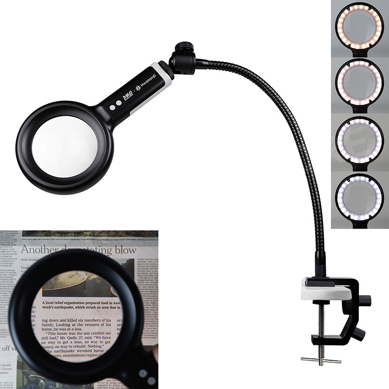 LED Magnifying Glass (1.8x) with Desk Clamp